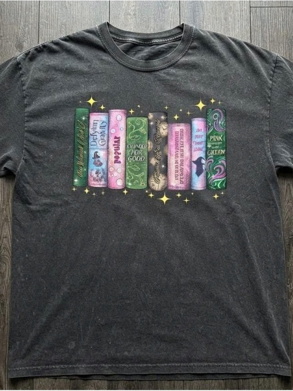 Magic shirt Charcoal Graphic Book-Spine T-Shirt
